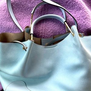 Lrg Sondra Roberto light aqua blue purse